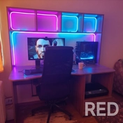 Инсталляция динамичной адресной светодиодной ленты RGB  - подсветки рабочего места по протоколу с адаптацией и программирования любого сценария.